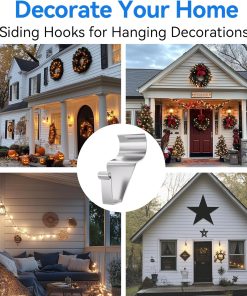 Alternative view of Amuille Vinyl Siding Hooks Hanger 10 Pack. Heavy Duty Siding Clips for Hanging on Patio. No-Hole Needed Stainless Steel Siding Hook to Decor Wreath Things for Horizontal Vinyl Siding